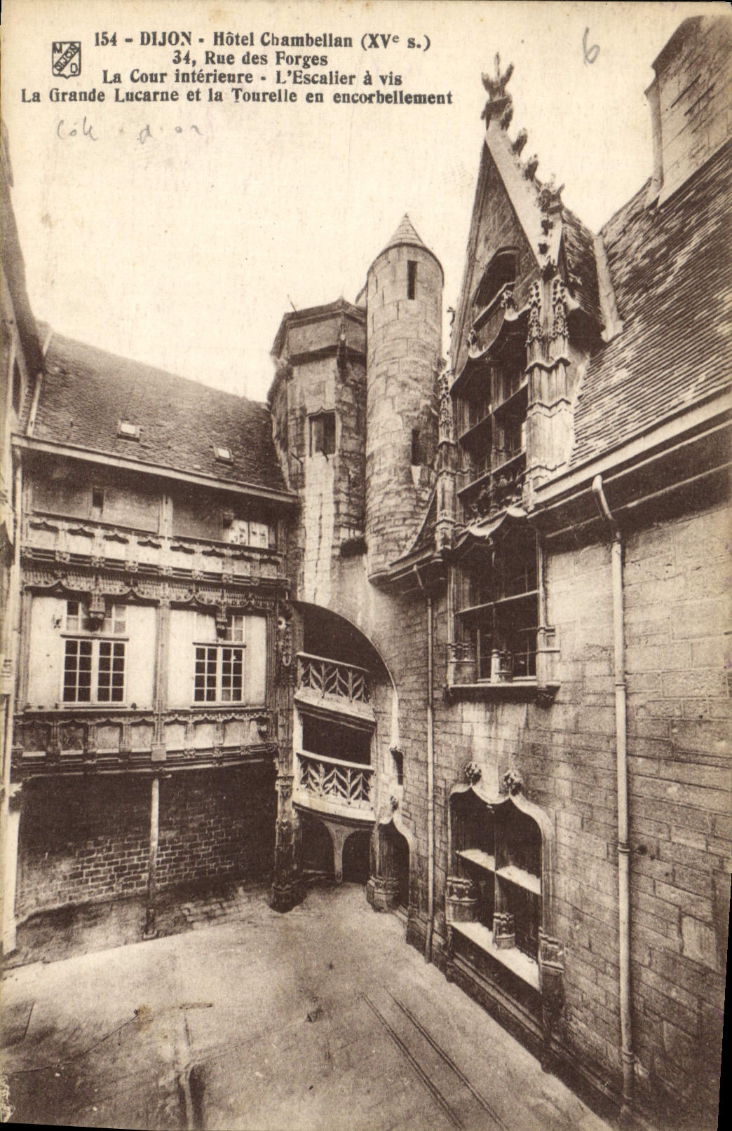 CPA Dijon Hotel Chambellan Rue des Forges 