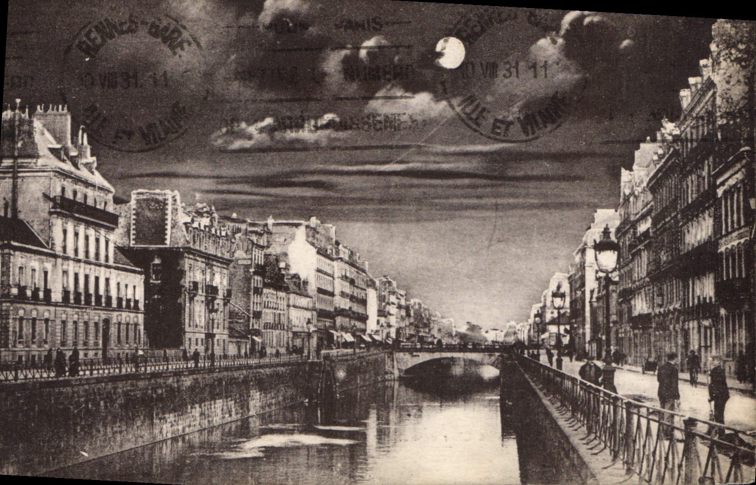 CPA Rennes Les Quais au Clair de Lune 