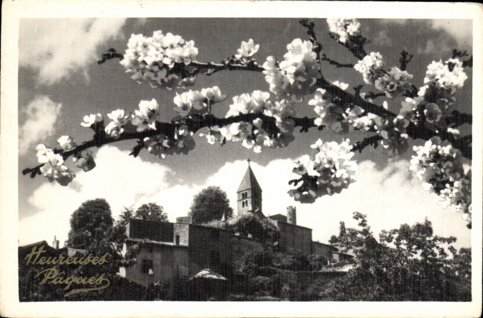 CPA Heureuses Paques Fleurs