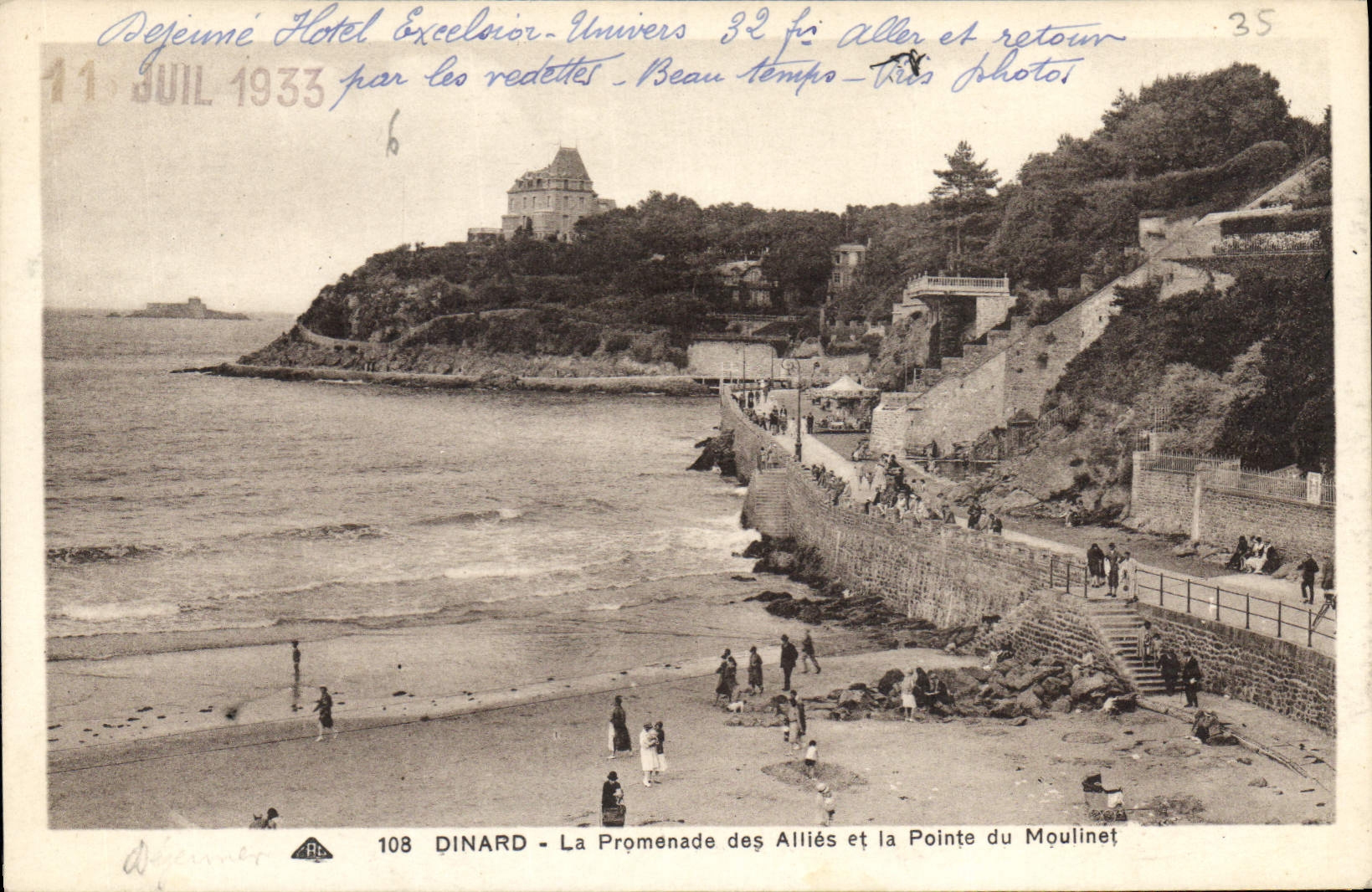 CPA Dinard La Promenade des Allies et la Pointe du Moulinet 