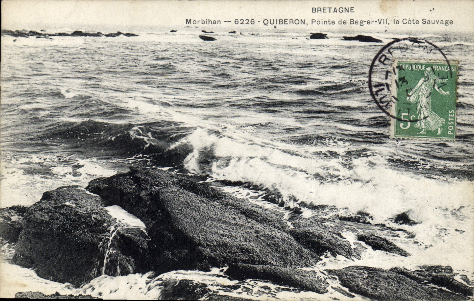 CPA Morbihan Quiberon Pointe de Beg er Vil la Cote Sauvage 