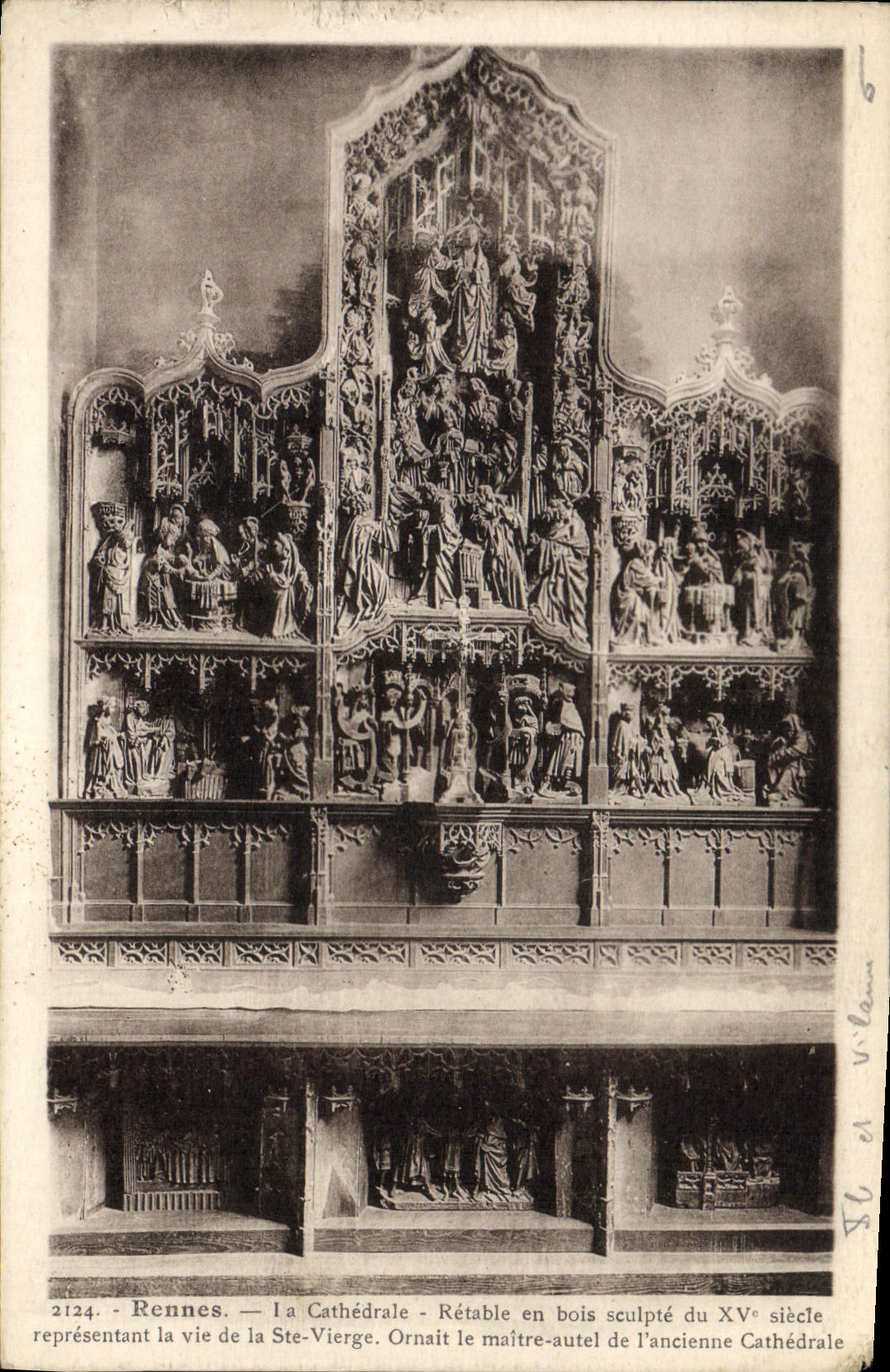 CPA Rennes La Cathedrale Retable en bois sculpte 