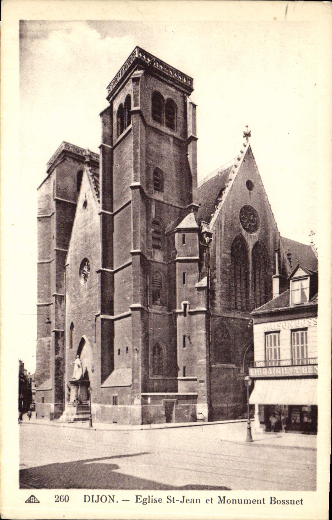 CPA Dijon Eglise St Jean et Monument Bossuet Librairie