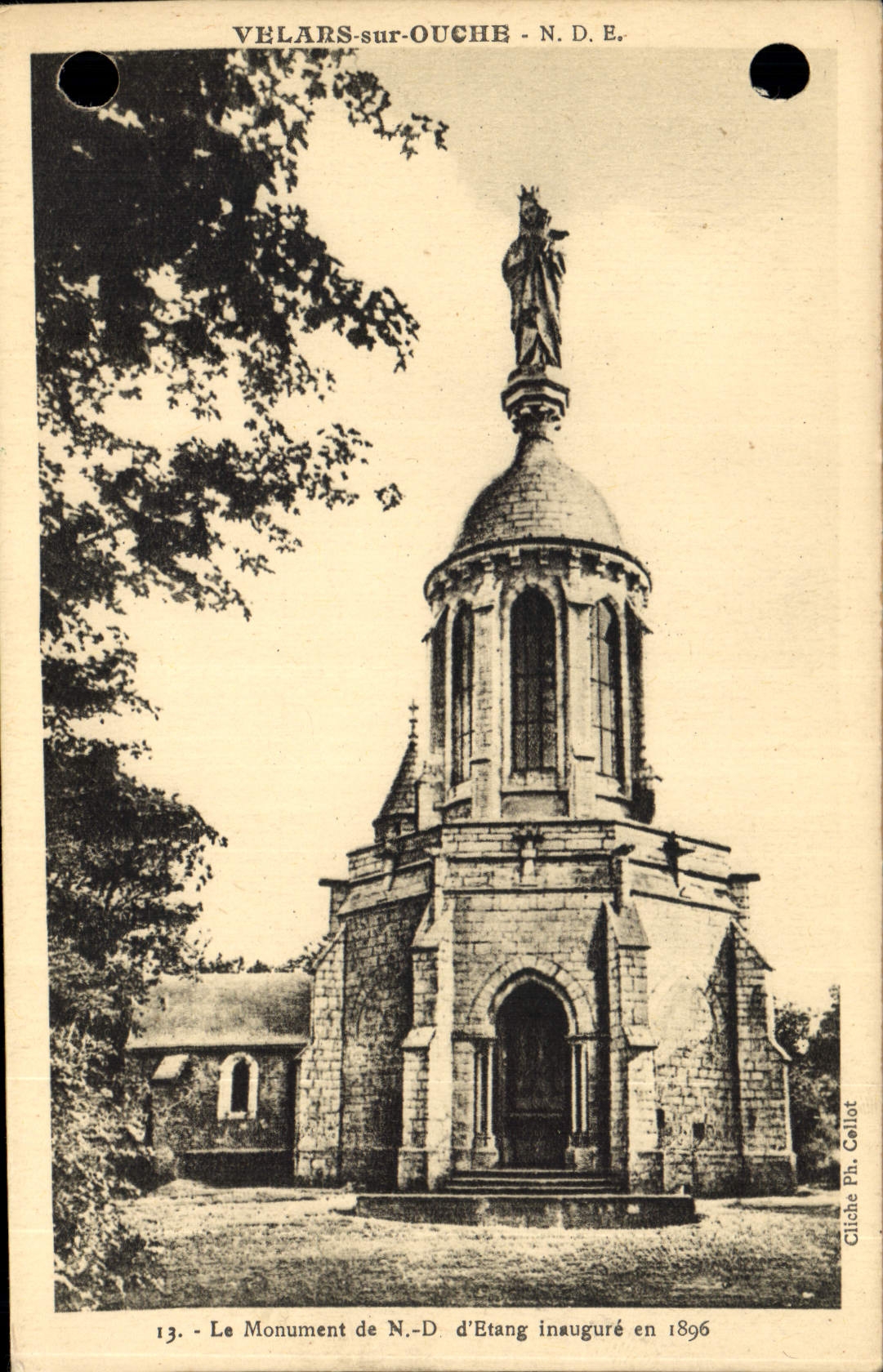 CPA Velars sur Ouche Le Monument de ND d'Etang 
