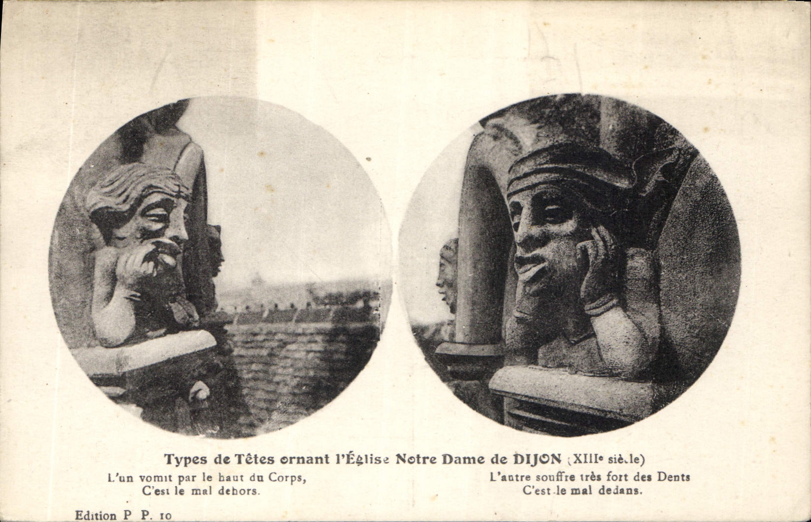 CPA Types de Tetes ornant l'Eglise Notre Dame de Dijon 