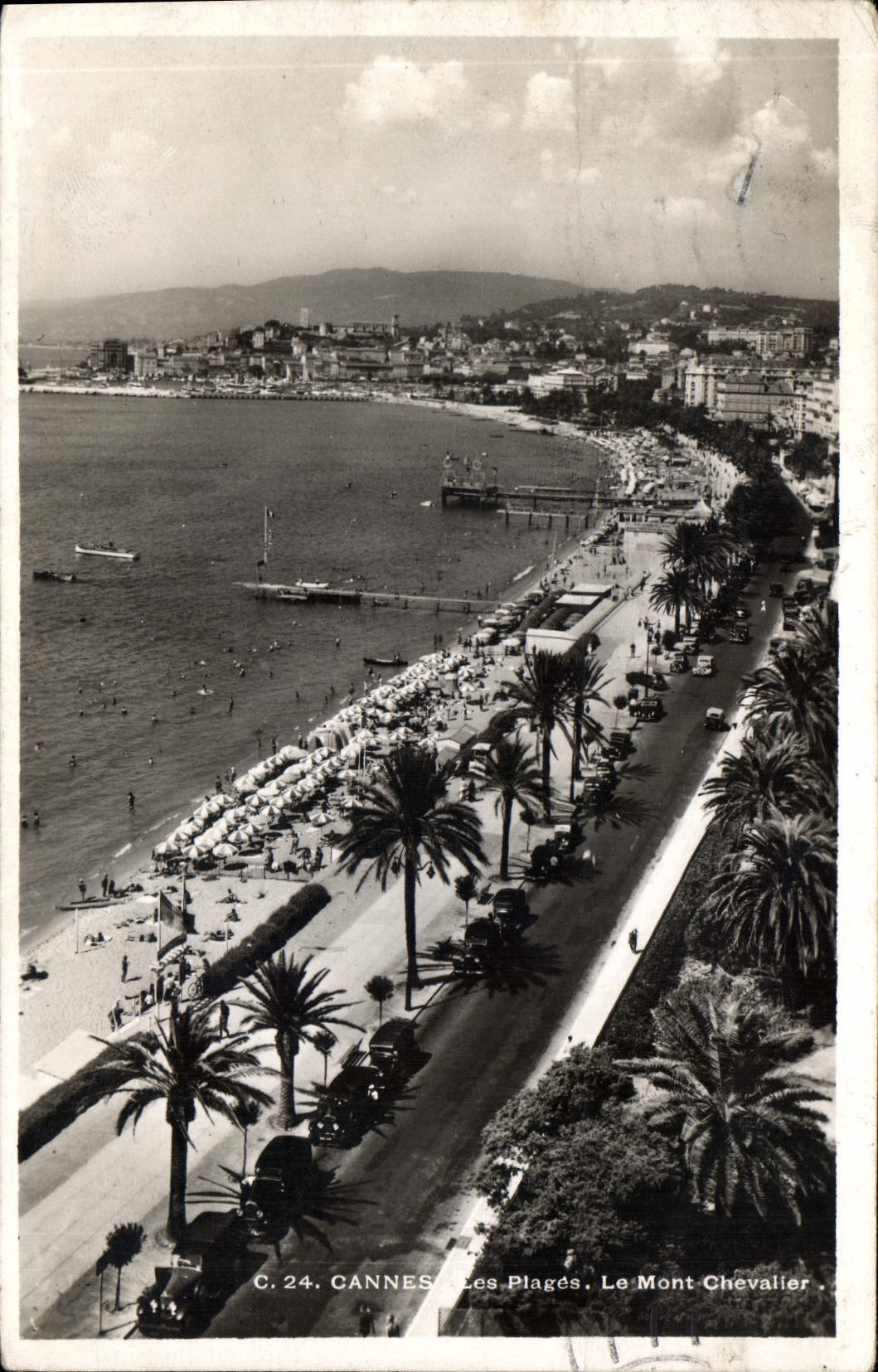 CPA Cannes Les Plages Le Mont Chevalier 