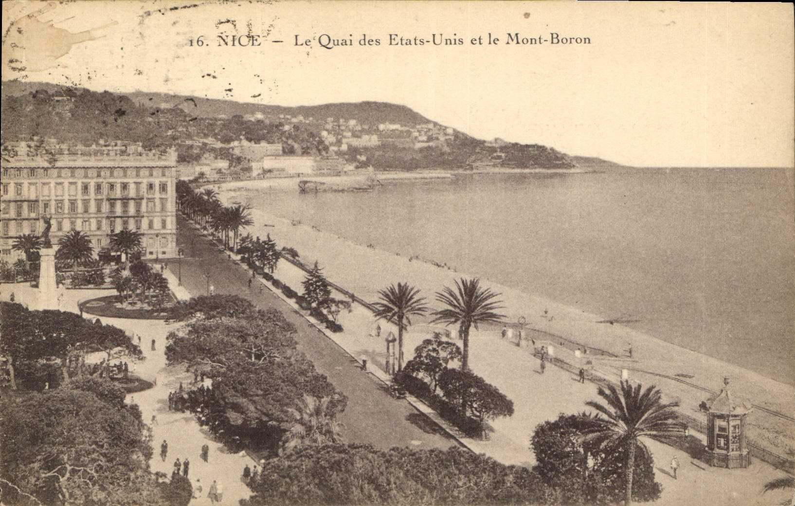CPA Nice Le Quai des Etats Unis et le Mont Boron 