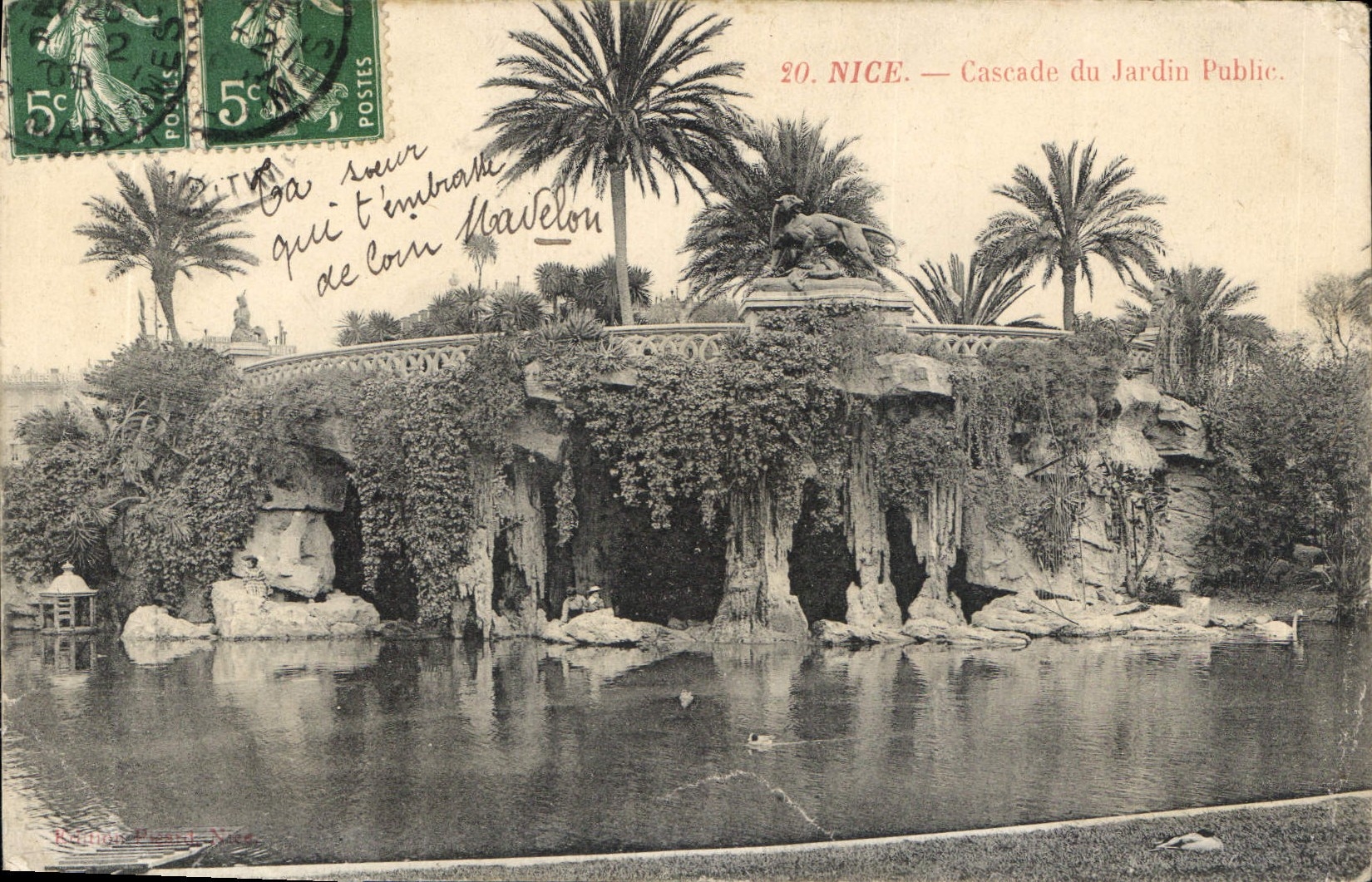 CPA Nice Cascade du Jardin Public 