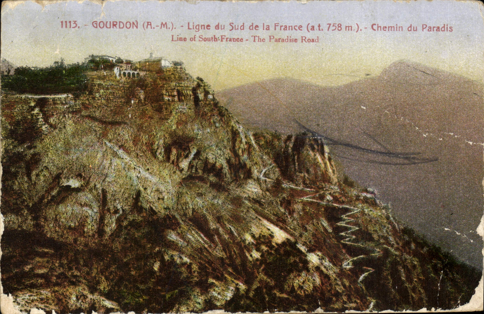 CPA Gourdon AM Ligne du Sud de la France Chemin du Paradis