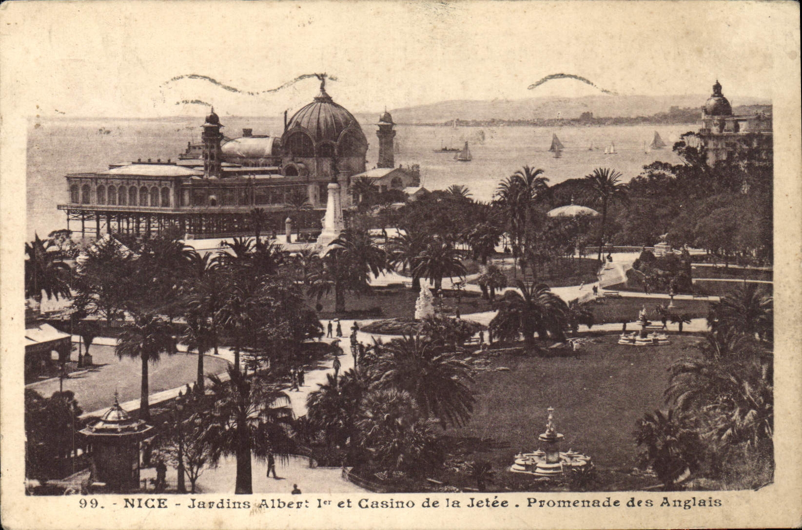 CPA Nice Jardin Albert et Casino de la Jetee Promenade des Anglais 