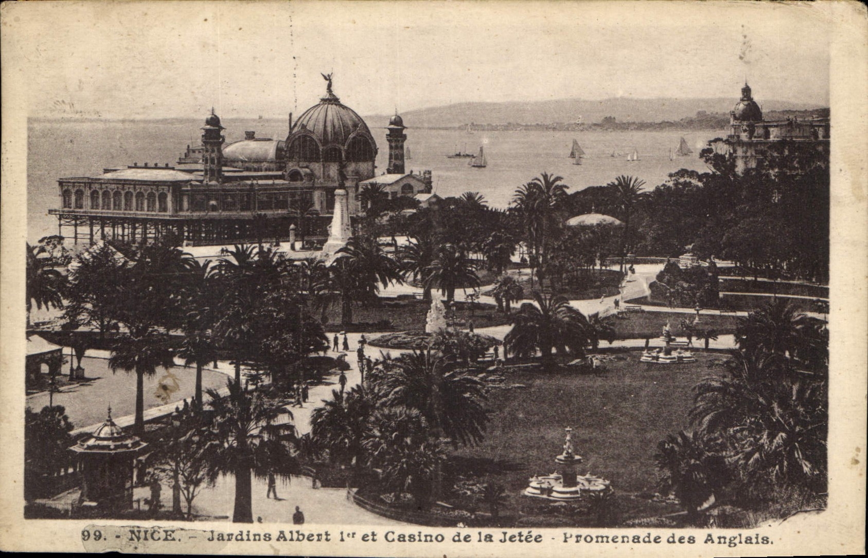 CPA Nice Jardins Albert et Casino de la Jetee Promenade des Anglais 