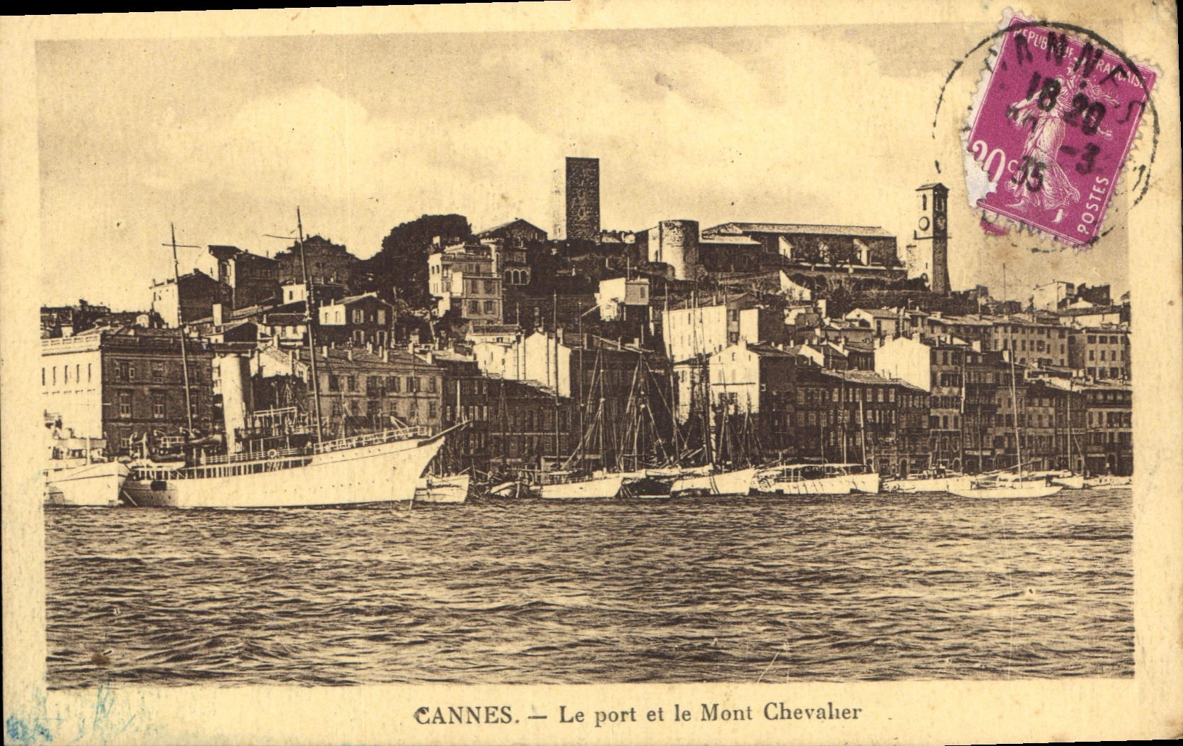 CPA Cannes Le Port et le Mont Chevalier 