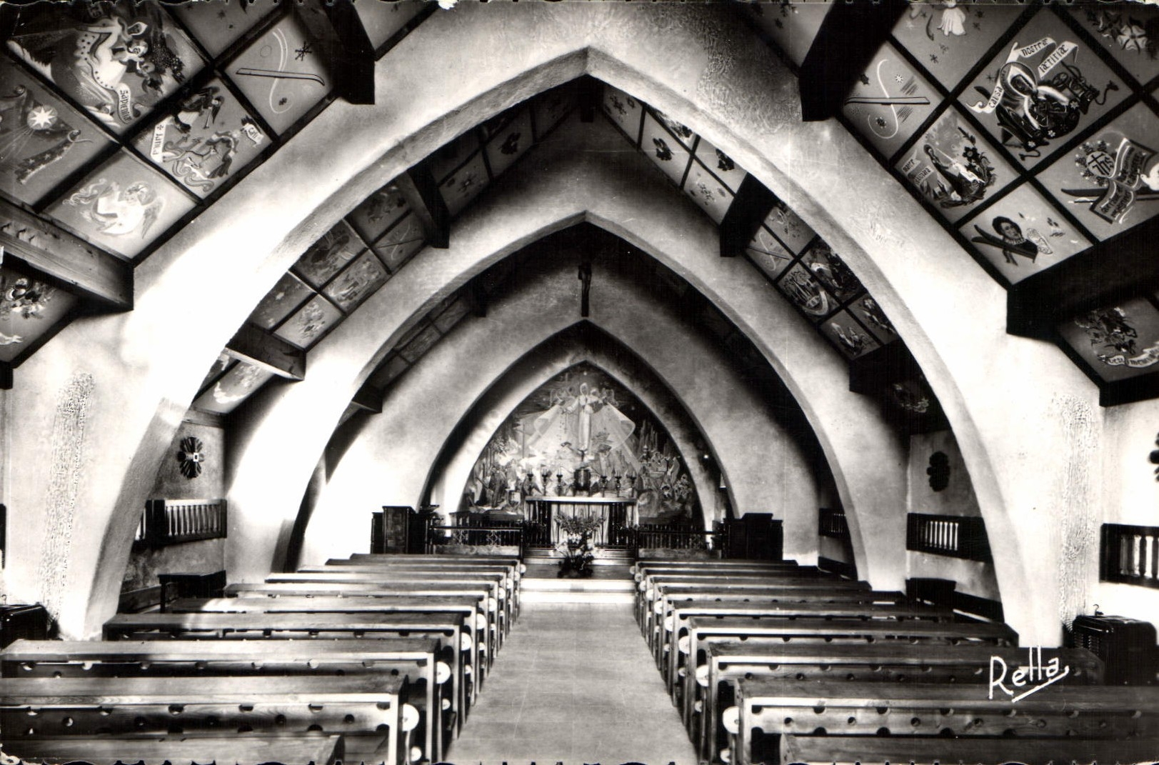 CPA Les Alpes Maritimes Valberg Sanctuaire de Notre Dame des Nuiges Interieur