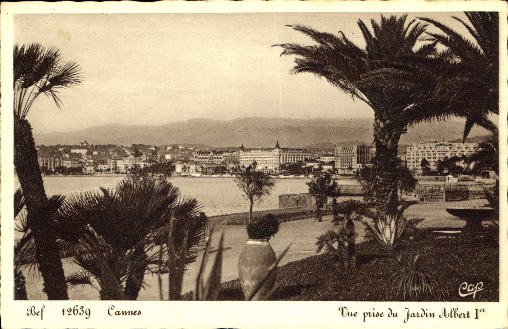CPA Cannes Vue prise du Jardin Albert 