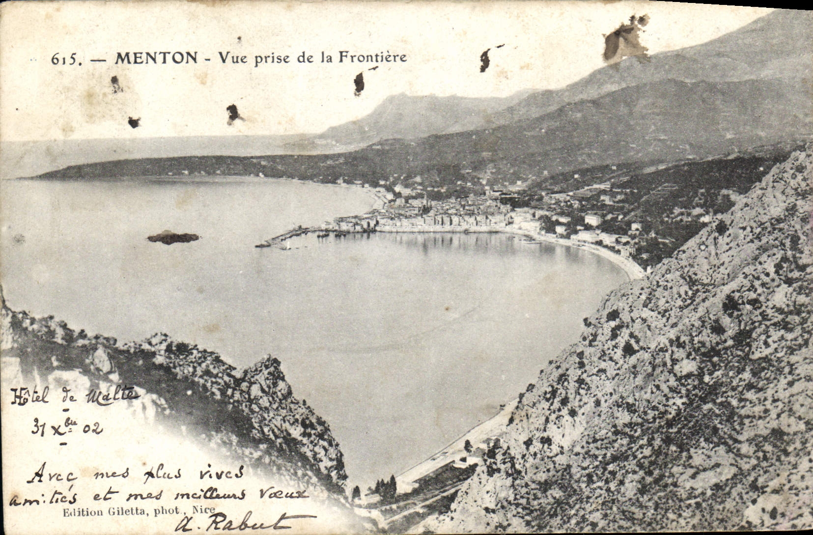 CPA Menton Vue prise de la Frontiere 