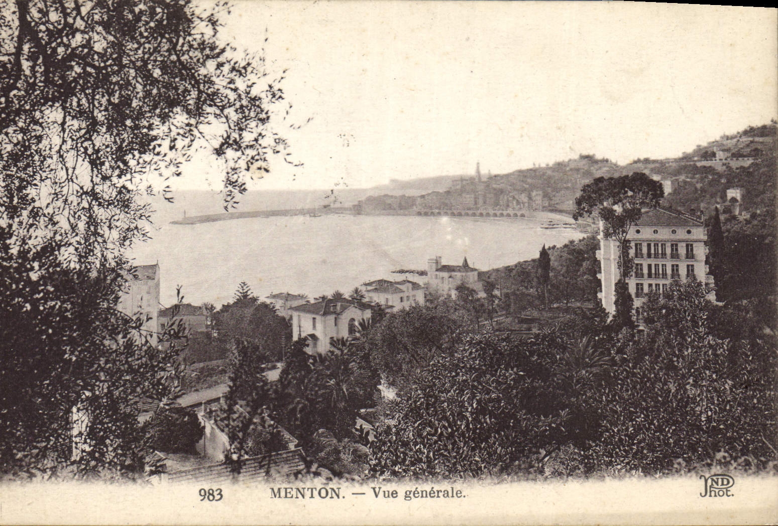 CPA Menton Vue generale 