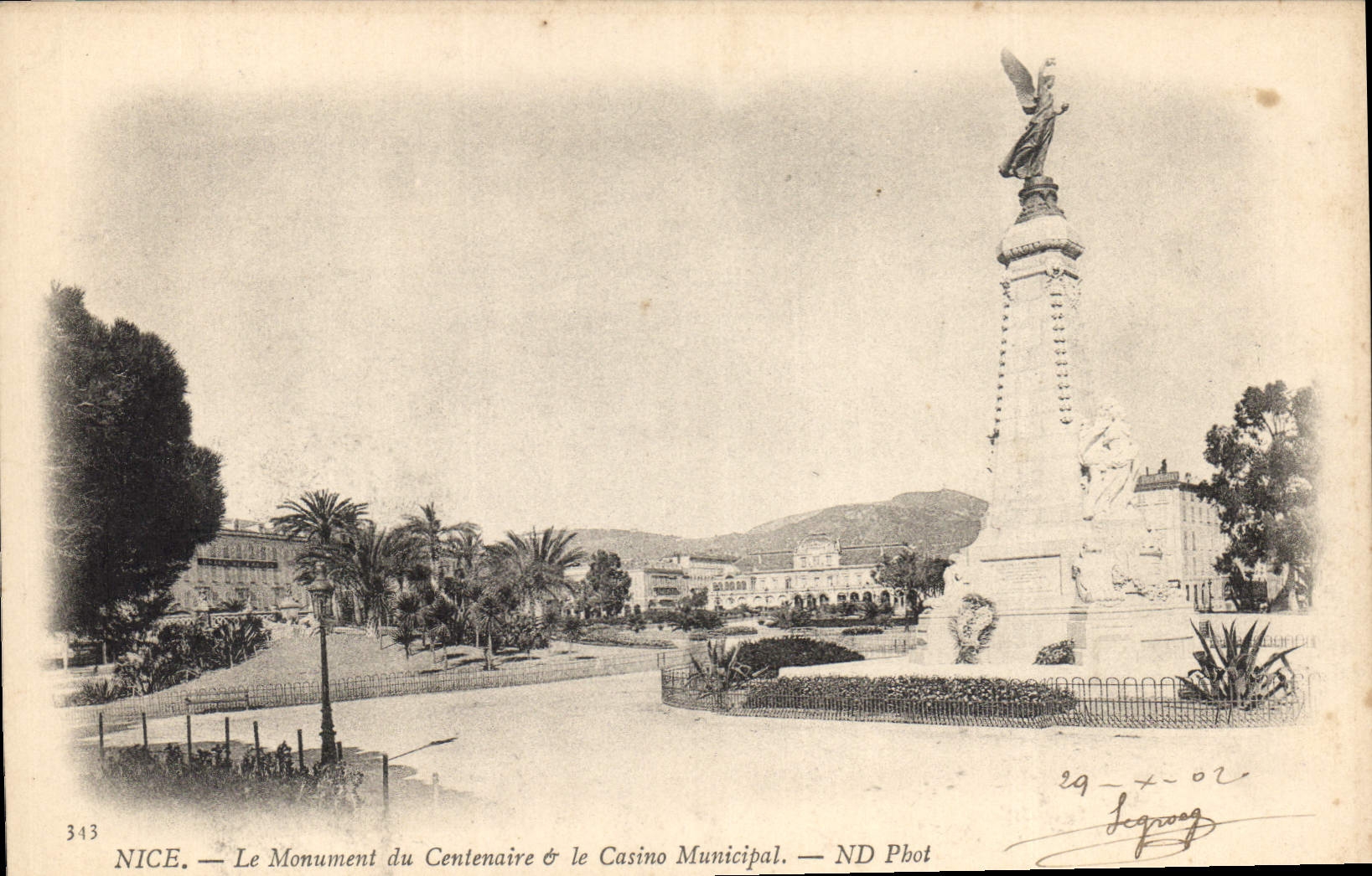 CPA Nice Le Monument du Centenaire le Casino Municipal