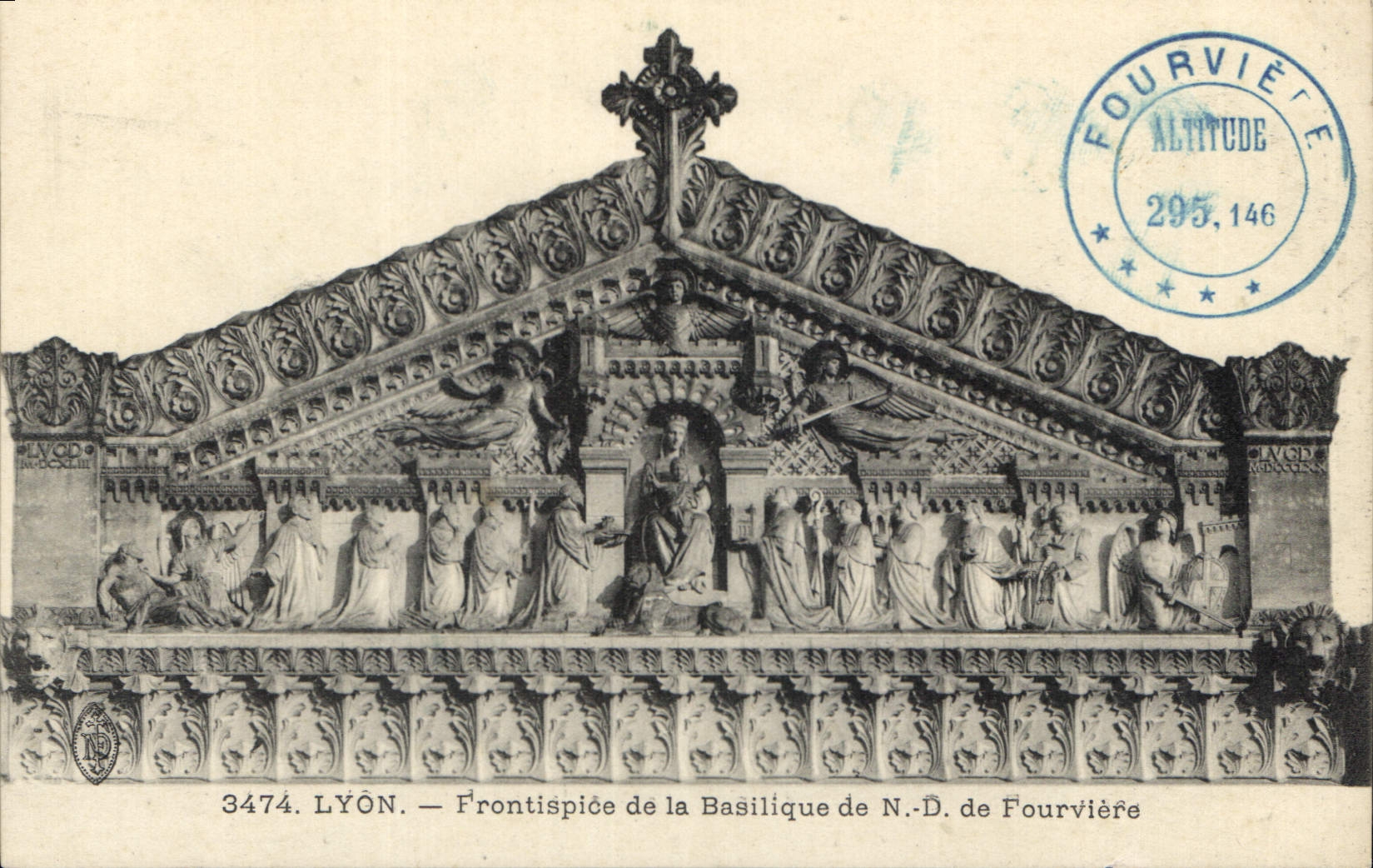 CPA Lyon Frontispice de la Basilique de ND de Fourviere 