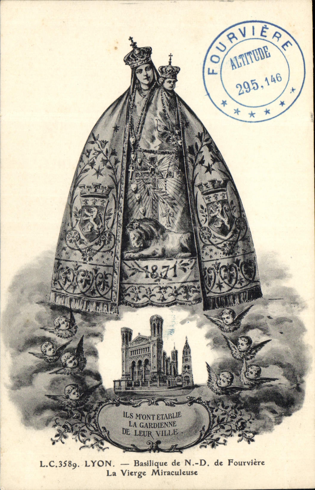 CPA Lyon Basilique de ND de Fourviere La Vierge Miraculeuse