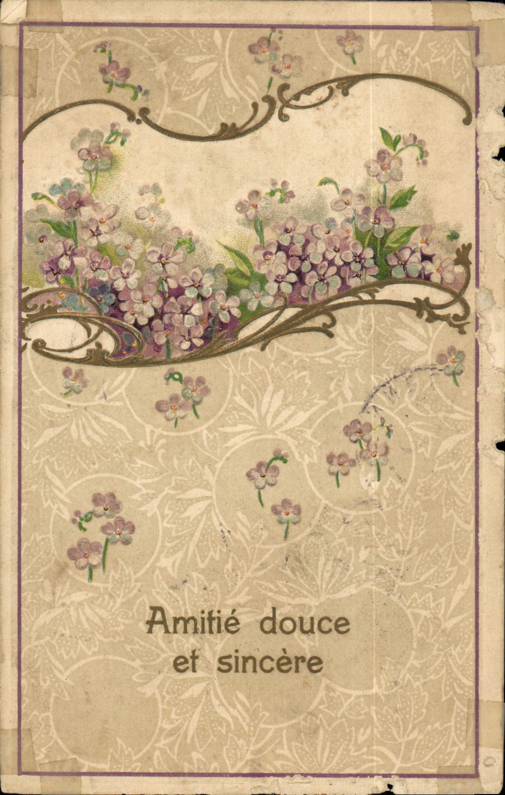 CPA Amitie douce et sincere Fleurs