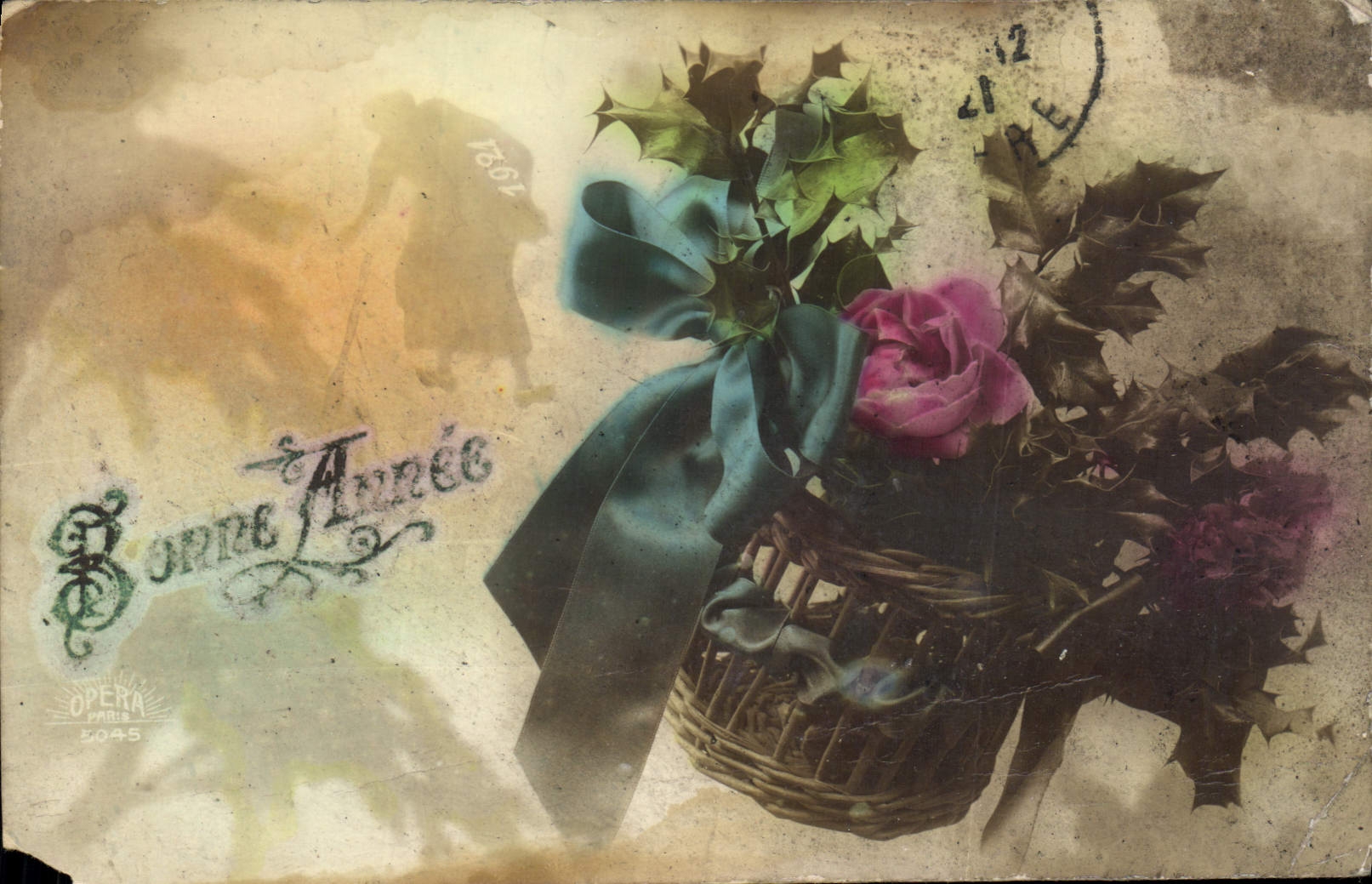 CPA Bonne Annee Fleurs