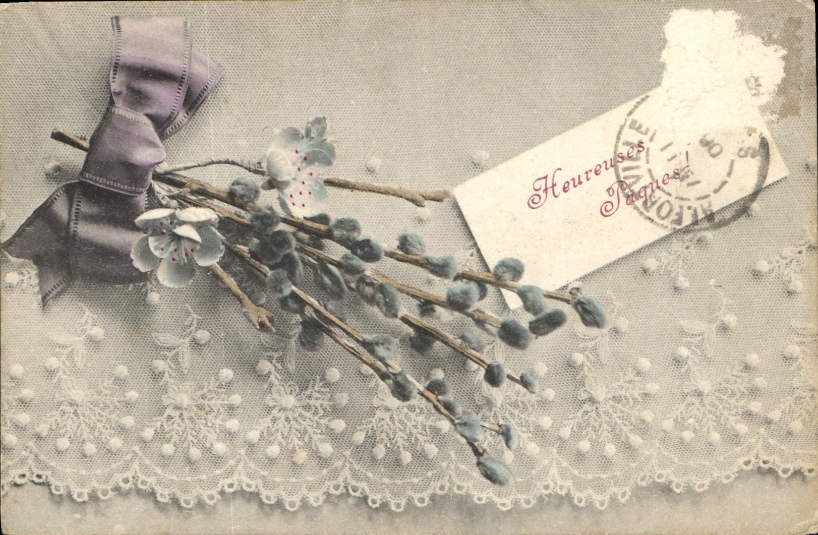CPA Heureuses Paques Fleurs