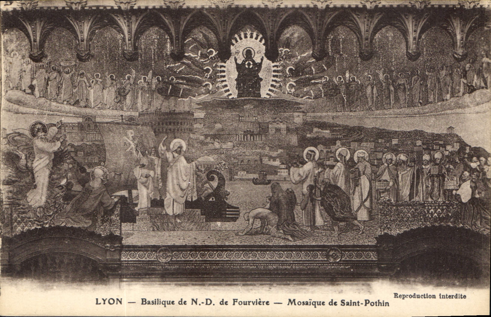 CPA Lyon Basilique de ND de Fourviere Mosaique de Saint Pothin