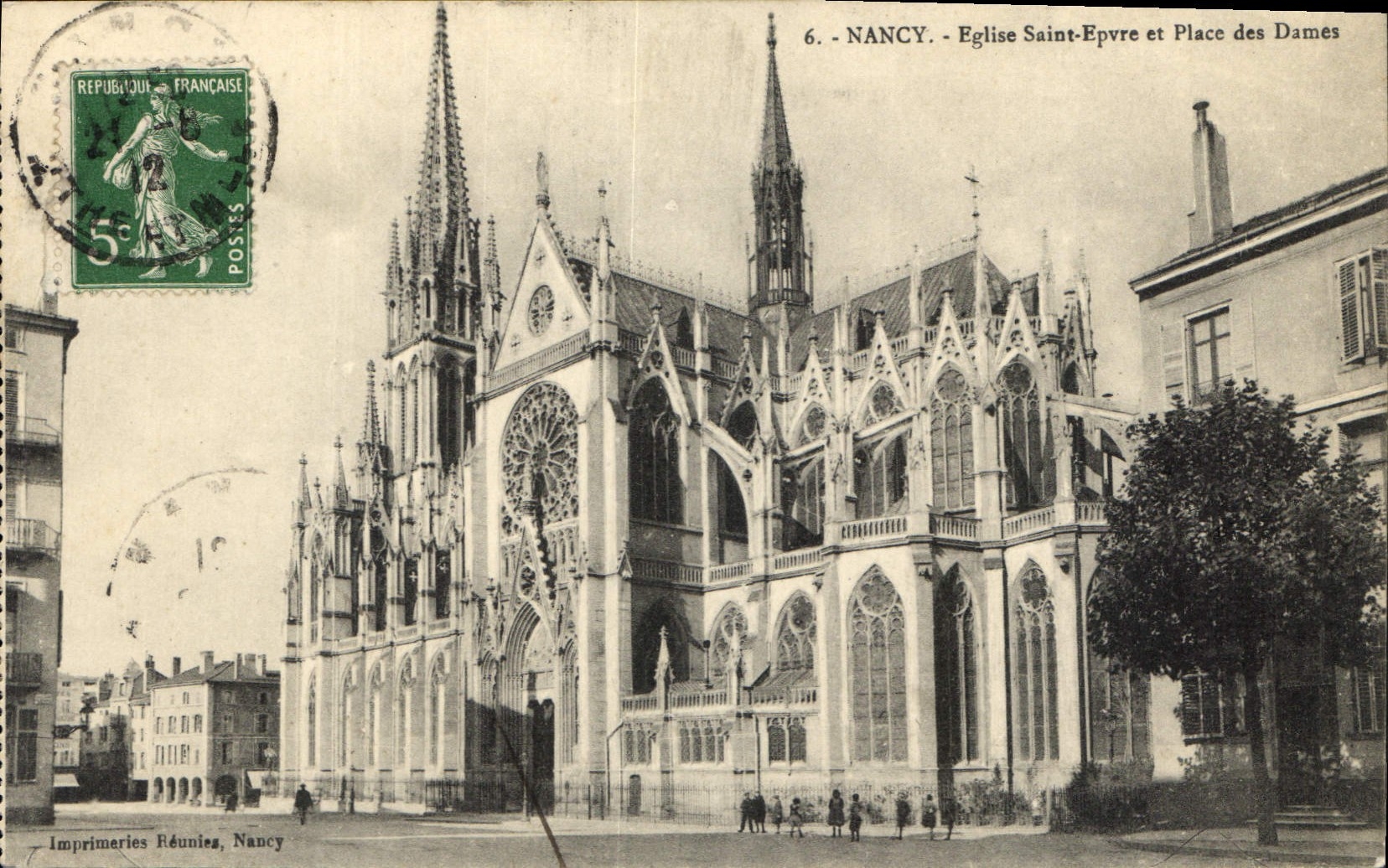 CPA Nancy Eglise Saint Epvre et Place des Dames