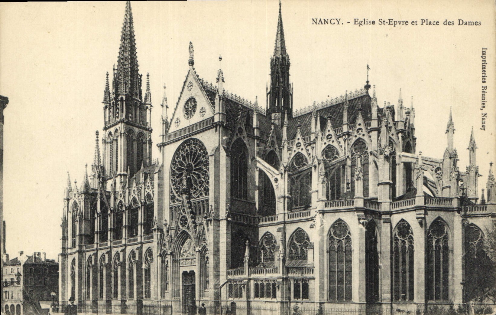 CPA Nancy Eglise St Epvre et Place des Dames 