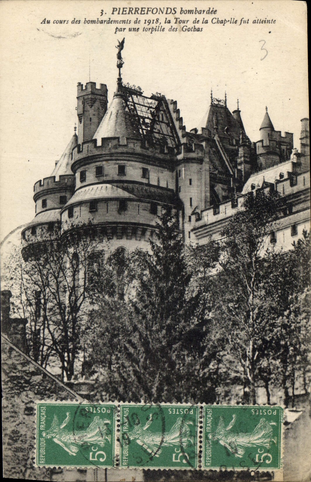 CPA Pierrefonds bombardee Au cours des bombardements de 1918 