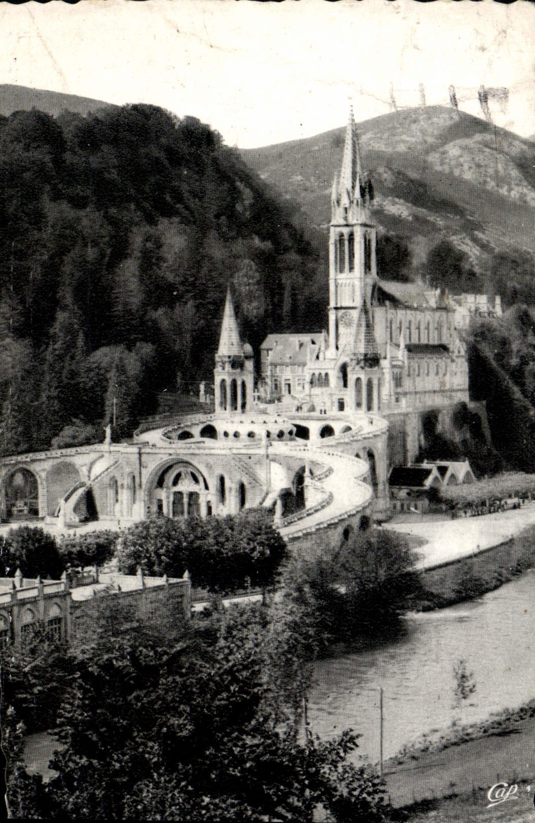 CPA Lourdes La Basilique et la Gave 