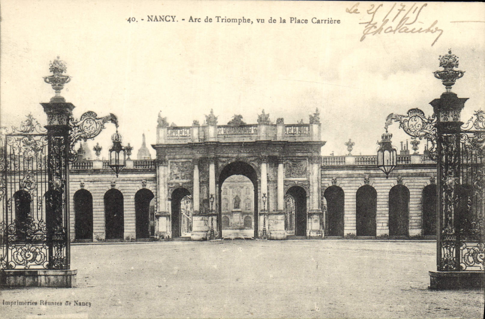 CPA Nancy Arc de Triomphe vu de la Place Carriere 