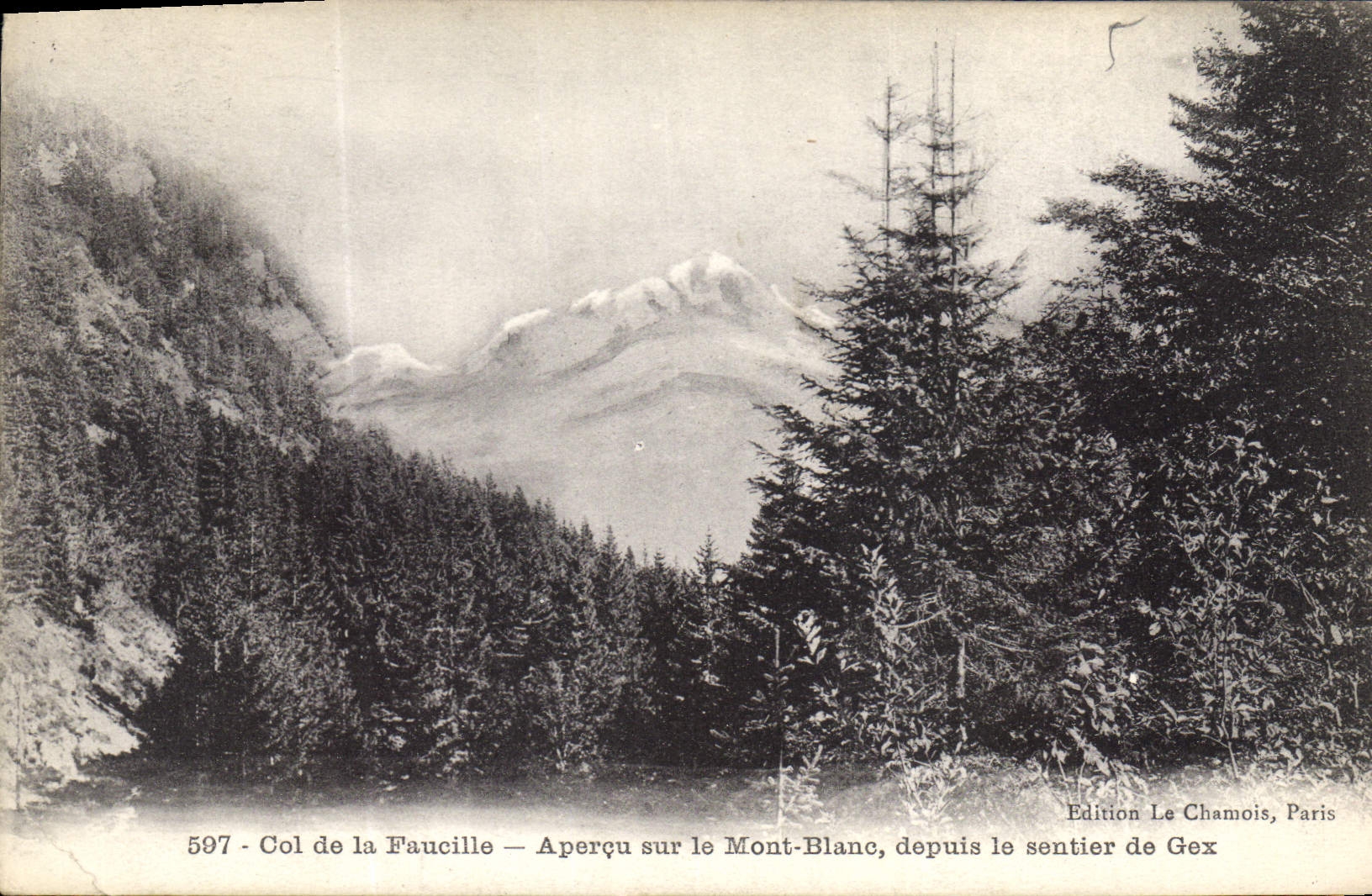 CPA Col de la Faucille Apercu sur le Mont Blanc depuis le Sentier de Gex