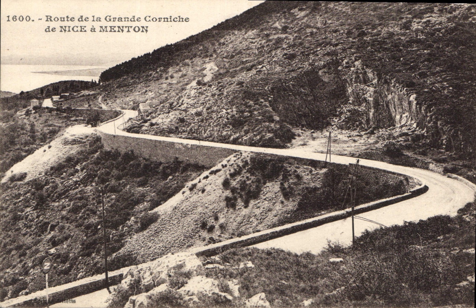 CPA Route de la Grande Corniche de Nice a Menton 