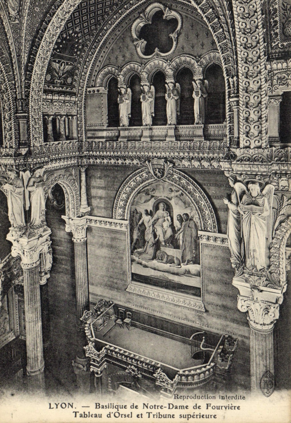 CPA Lyon Basilique de Notre Dame de Fourviere Tableau d'Orsel et Tribune superieure