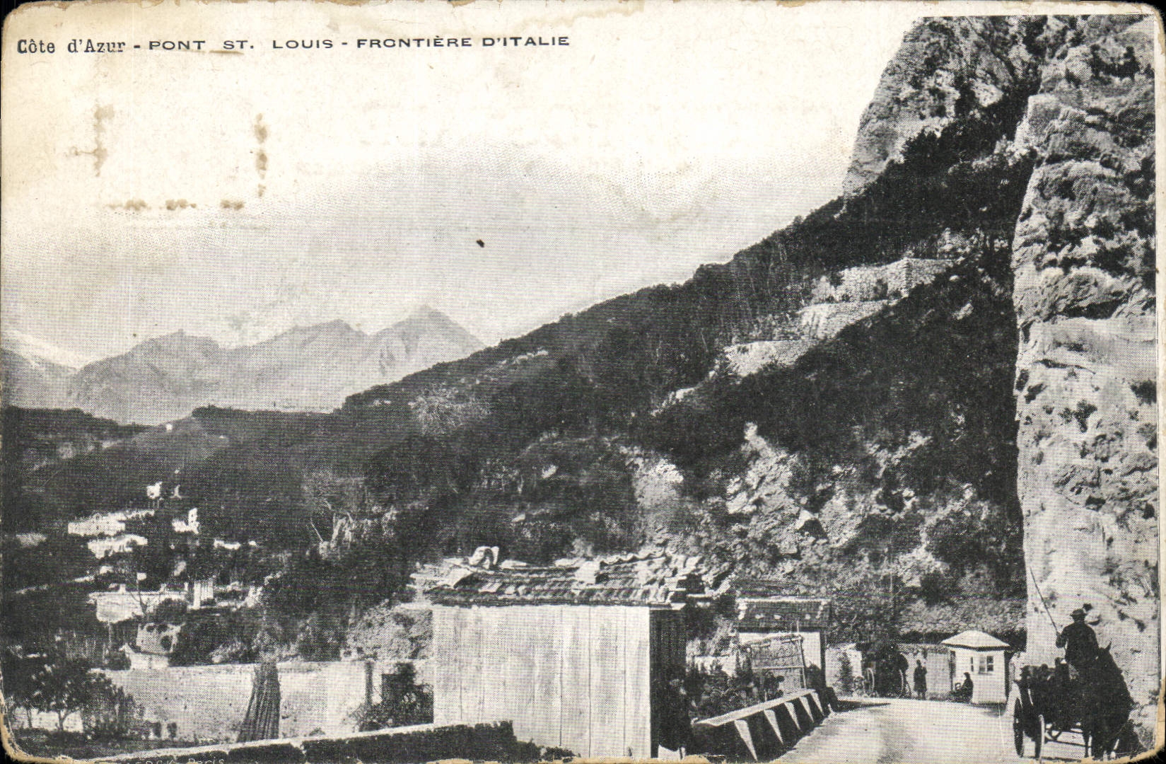 CPA Cote d'Azur Pont St Louis Frontiere d'Italie 