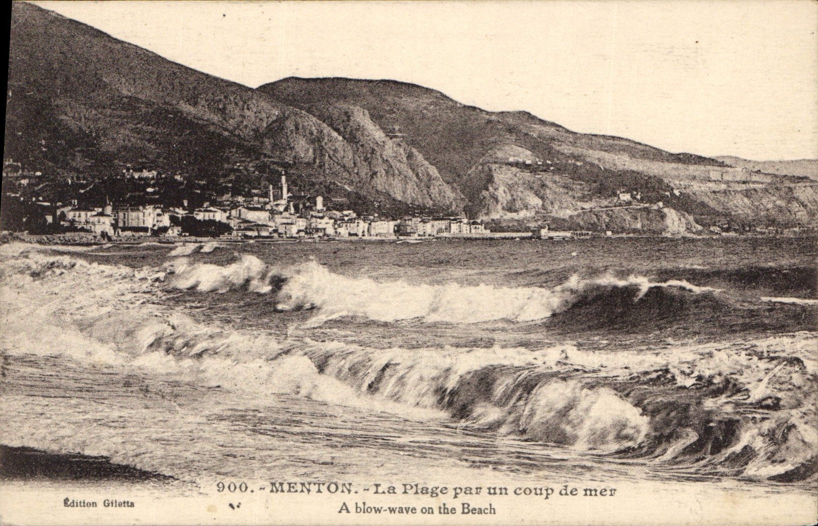 CPA Menton La Plage par un coup de mer 