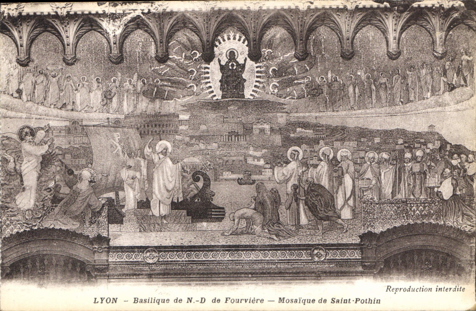 CPA Lyon Basilique de ND de Fourviere Mosaique de Saint Pothin