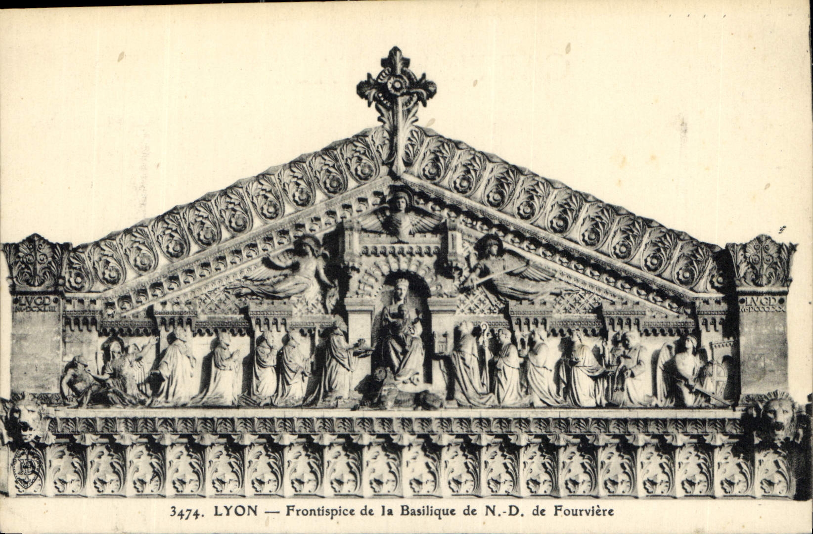 CPA Lyon Frontispice de la Basilique de ND de Fourviere