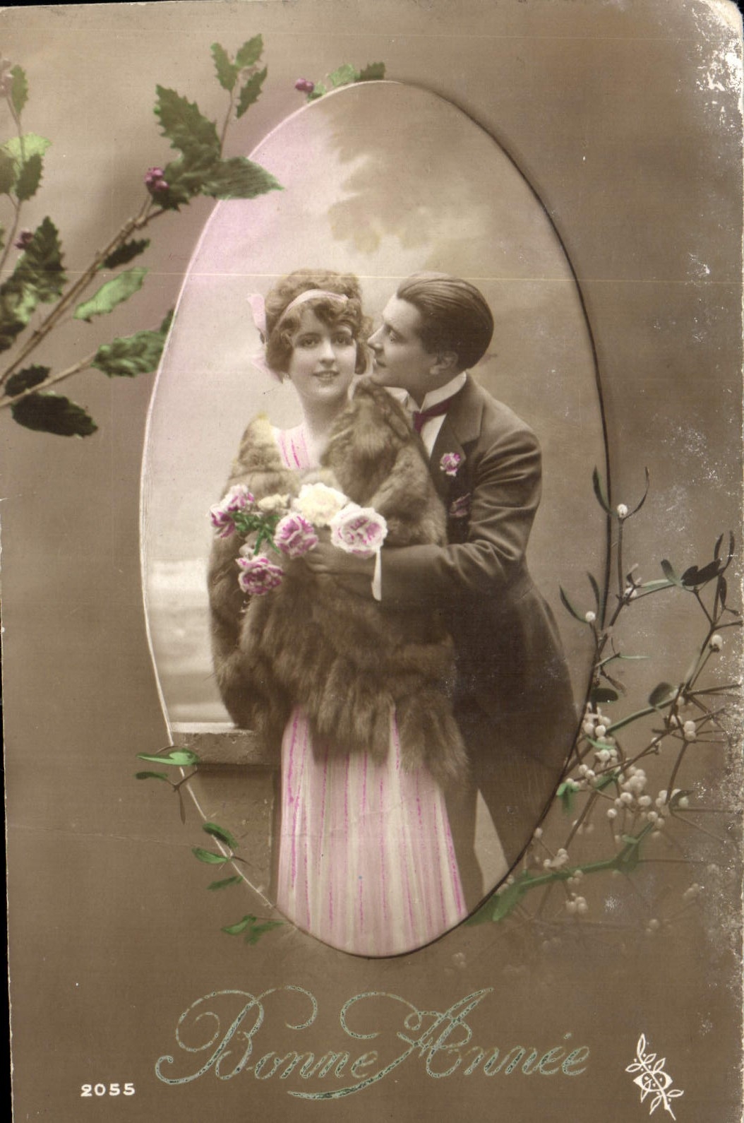 CPA Bonne Annee Femme