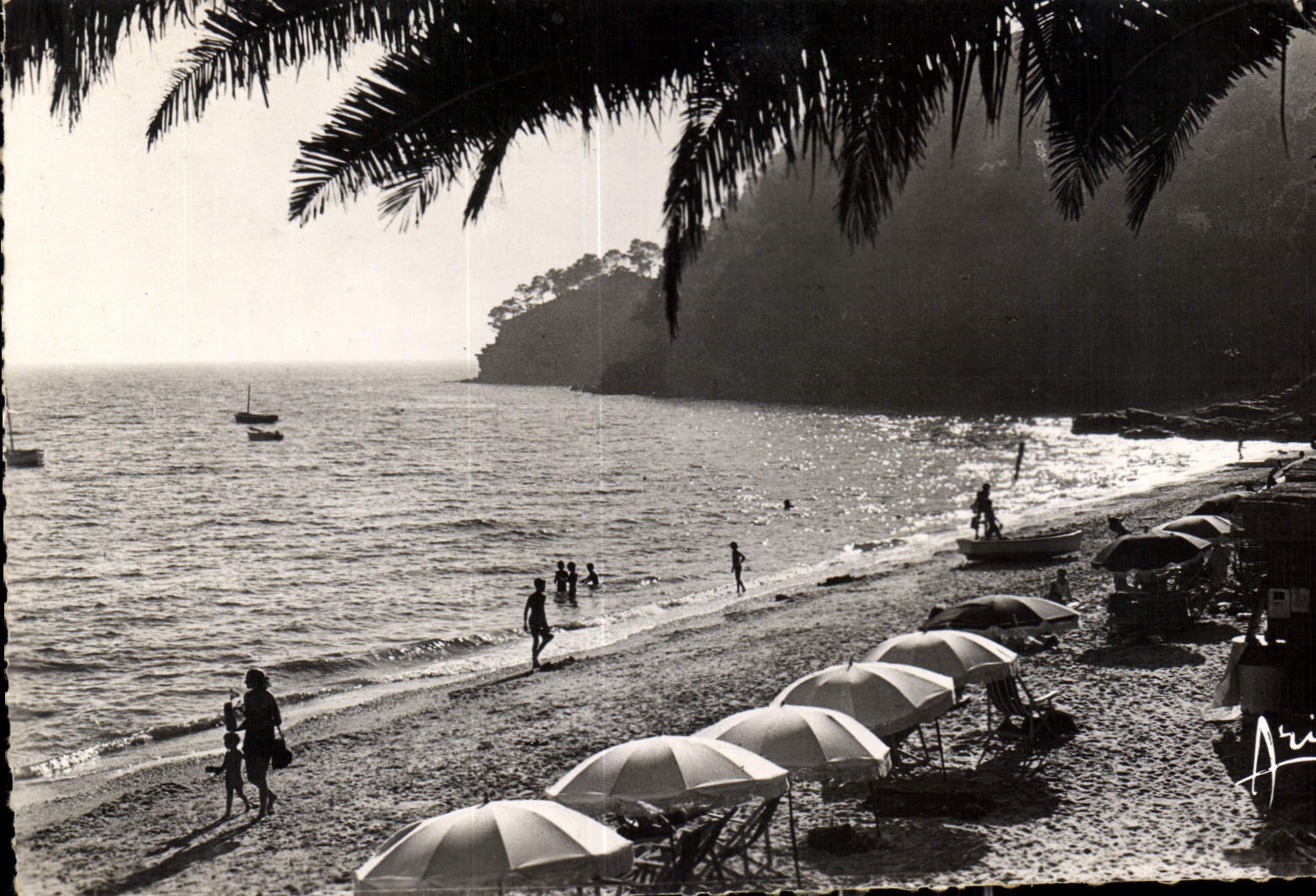 CPA Cote d'Azur Contre jour sur la Plage 