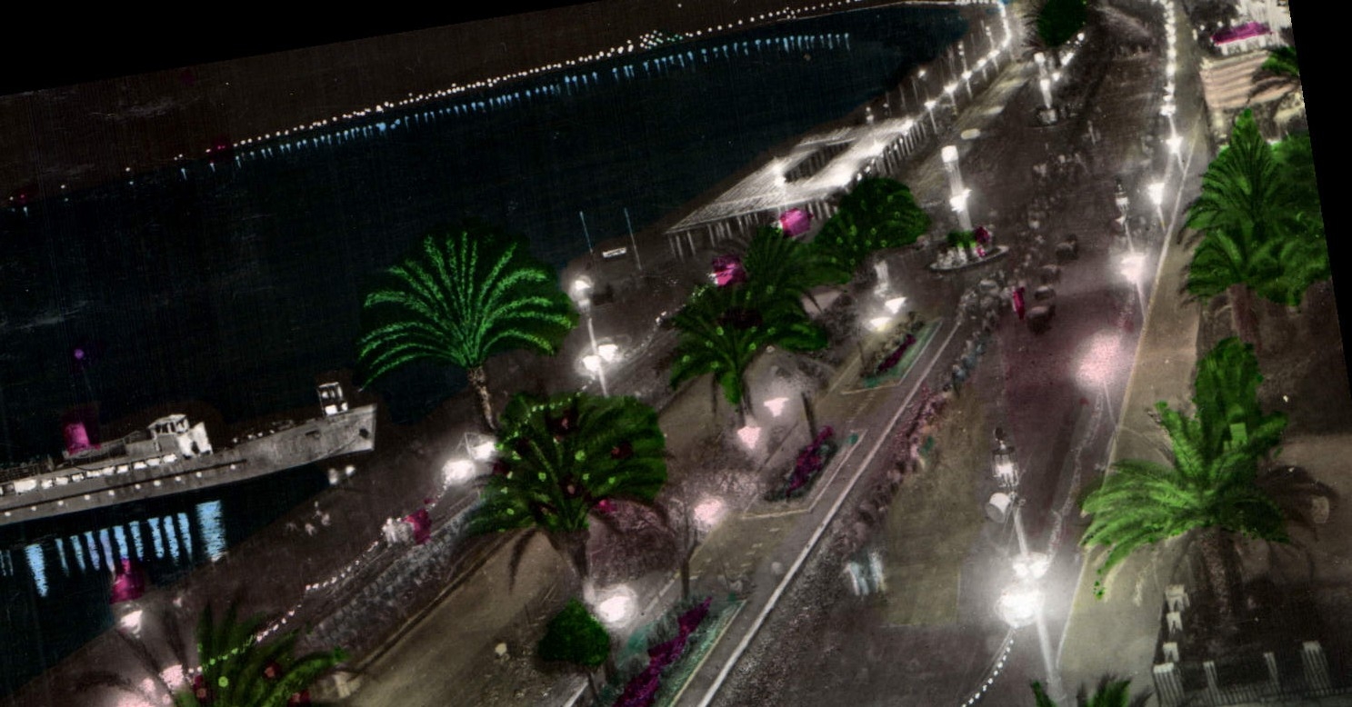 CPA Nice Effet de nuit sur la Promenade des Anglais