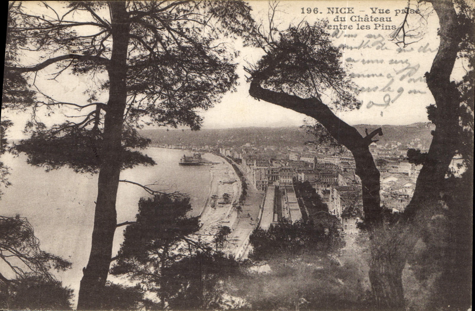 CPA Nice Vue prise du Chateau entre les Pins