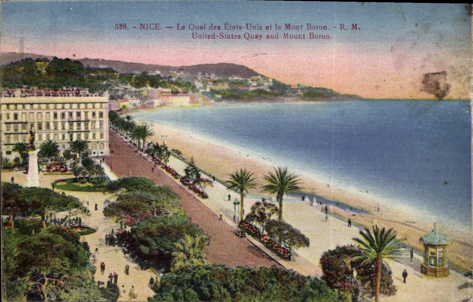 CPA Nice Le Quai des Etats Unis et le Mont Boron