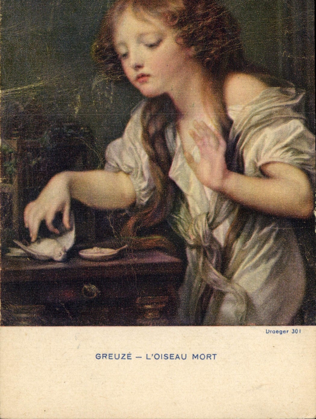 CPA Greuze L'Oiseau Mort 