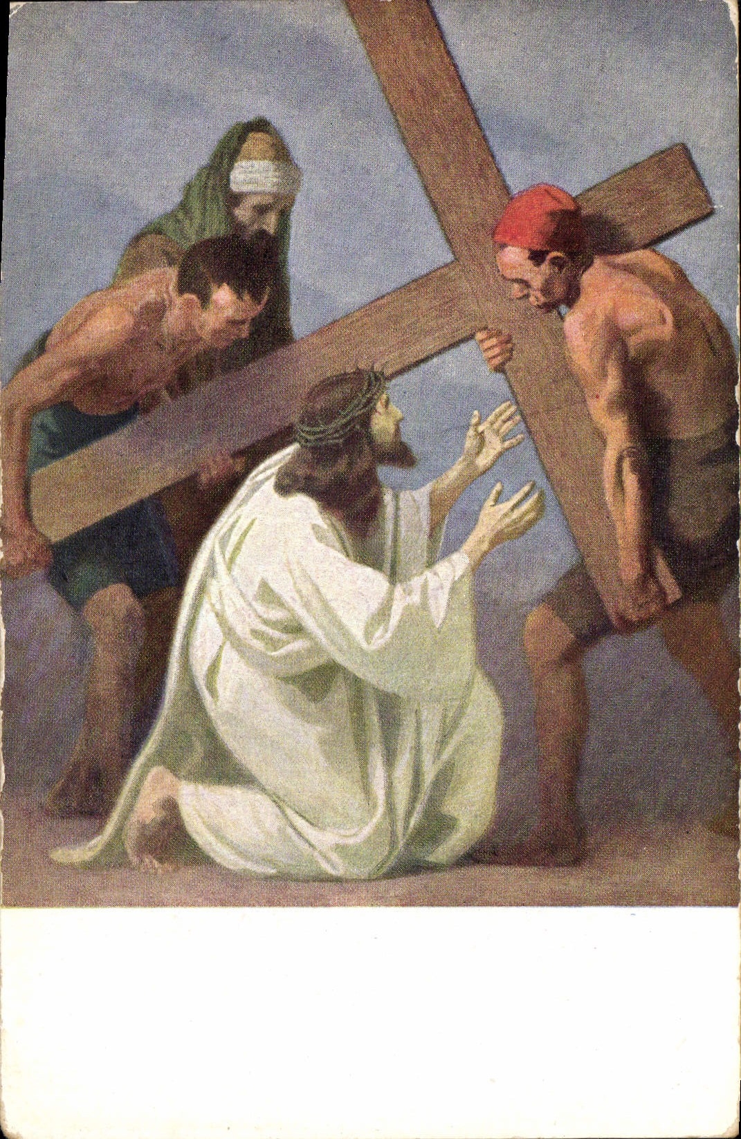 CPA II Station Jesus nimmt das schwere Kreuz auf seins Schulter 