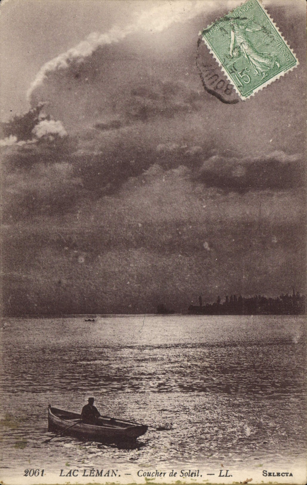CPA Lac Leman Coucher de Soleil 