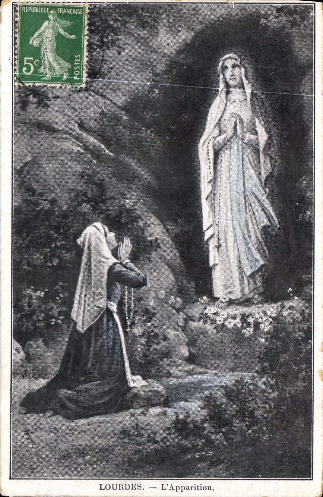 CPA Lourdes L'Apparition 