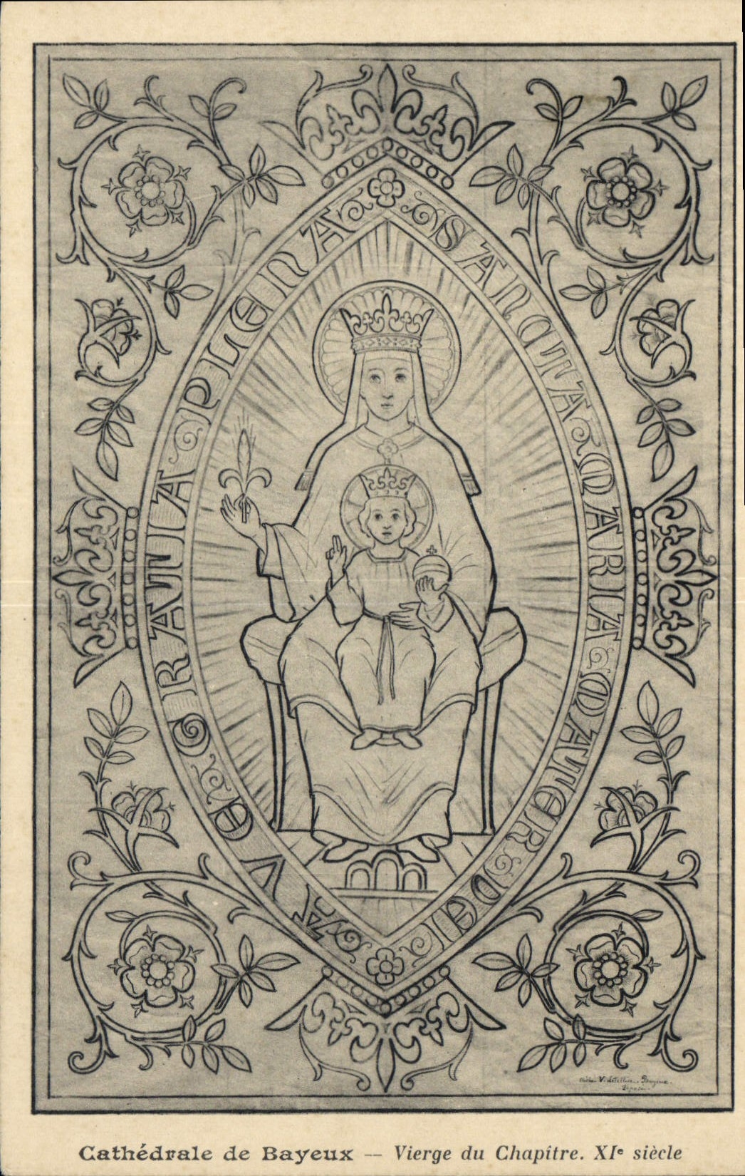 CPA Cathedrale de Bayeux Vierge du Chapitre XI siecle