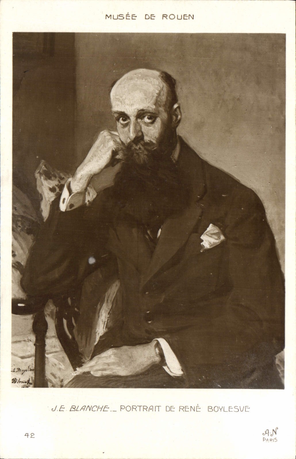 CPA Musee de Rouen JE Blanche Portrait de Rene Boylesve